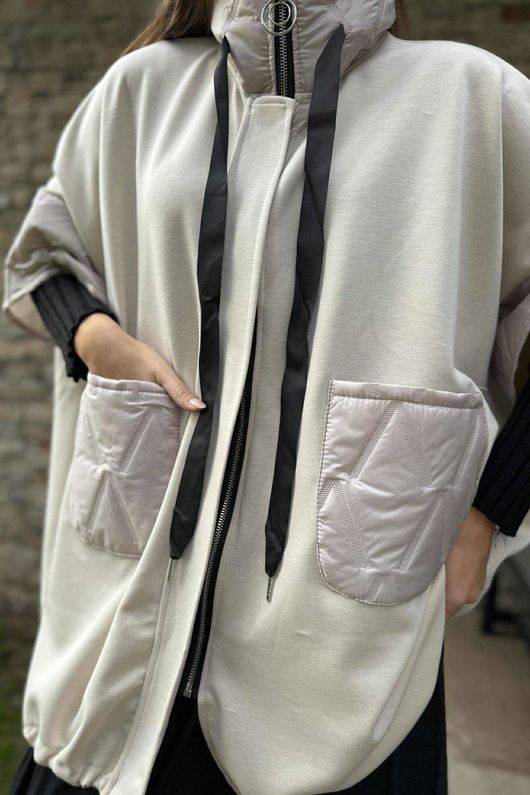 Soft Tech Jersey Puff Jacket Stone